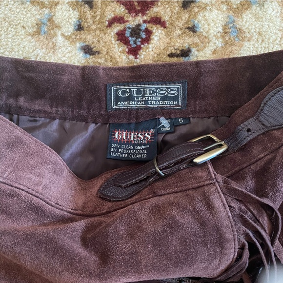 Vintage Guess Suede Fringe Western Skirt - Picture 3 of 4